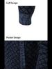 Men's Stand-Up Collar Knitted Cardigan - Thick Ribbed Velvet Sweater for Autumn/Winter (Middle-Aged & Elderly)