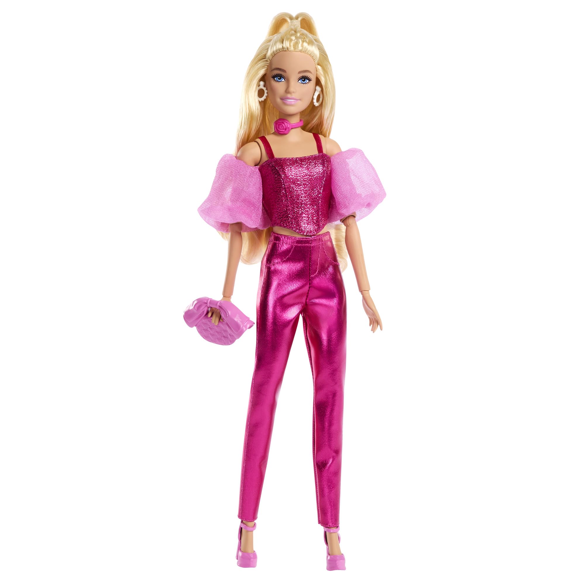 

Barbie Deluxe Style Pink Pants Style Dress-Up Doll House for Pretend Play, Ages 4 and Up, Pink, JFP40