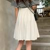 Saia plissada feminina cintura alta verão na altura do joelho estilo universitário harajuku rua escola casual feminino