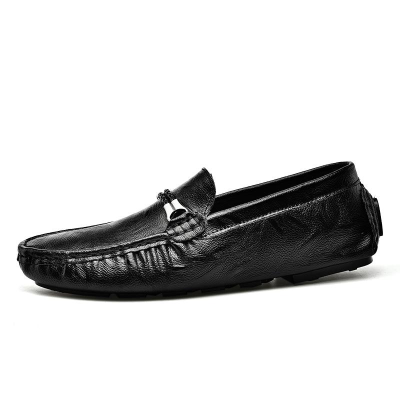 Men s Plus Size Cowhide Casual Loafers - Slip-On Driving Shoes 39