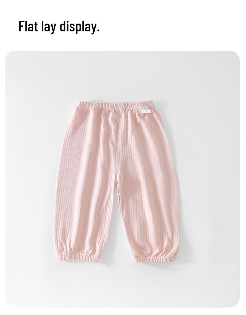 Atmungsaktive Baumwollhose für Babys gegen Mücken - Sommer-Lange Hose mit Bündchen für Kleinkinder