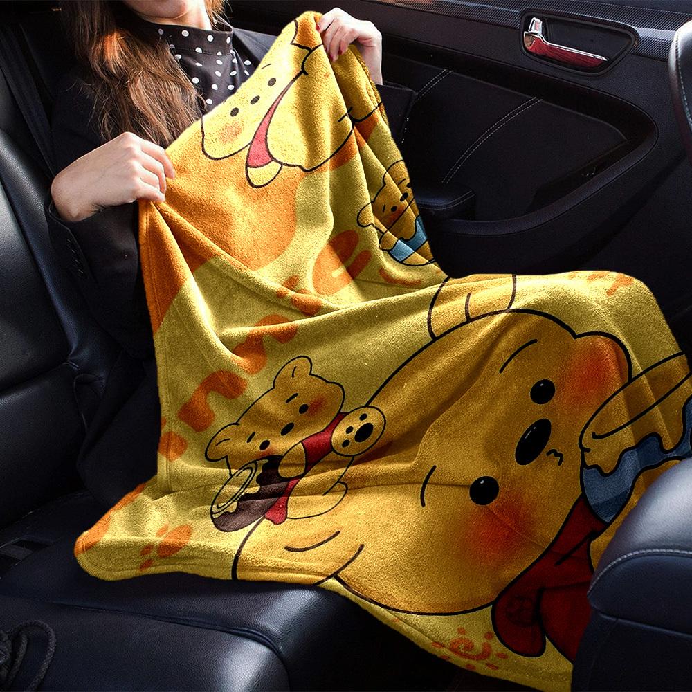 1pc Winnie The Pooh Honey Blanket Lightweight Flannel Throw for Sofa Bed Travel Camping Livingroom Office Couch Chair