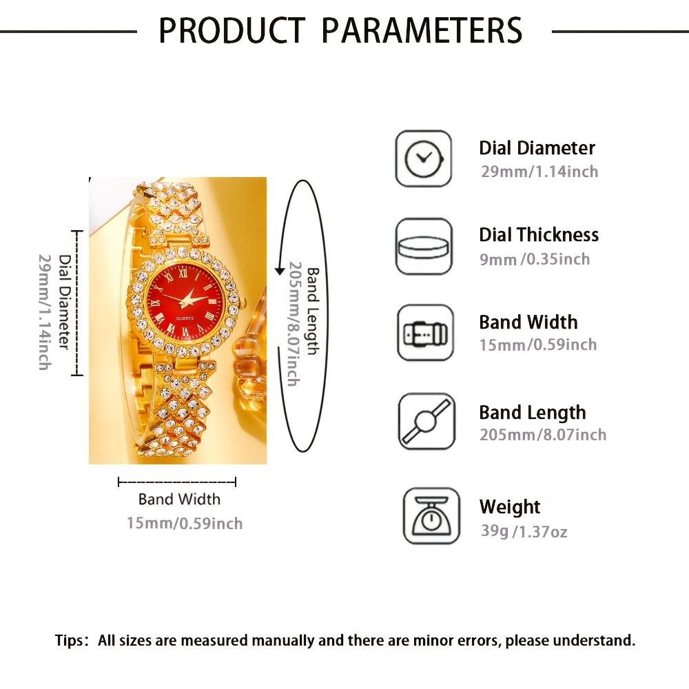 5pcs Women's Watches, Classical Amphibole Quartz Watches, Roman Fashion Simulation Watches, and Jewelry Sets
