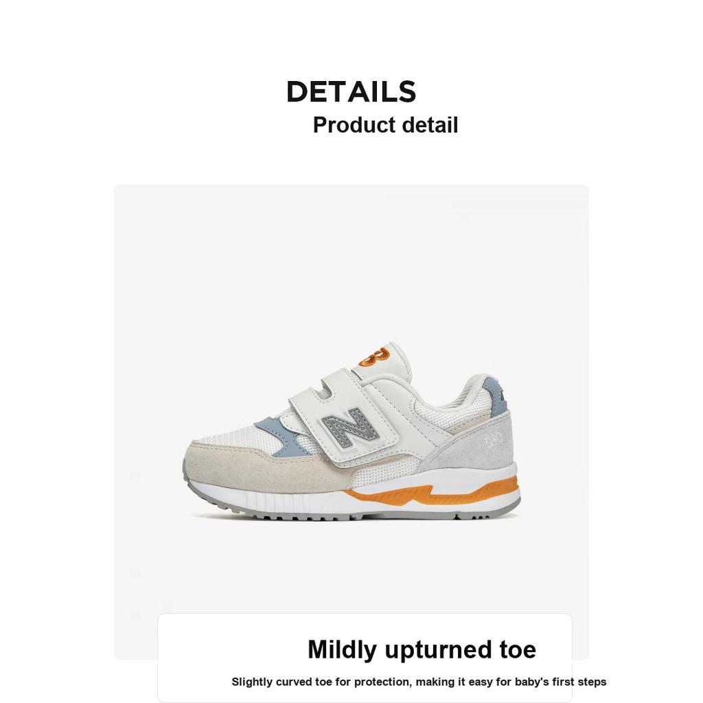 New Balance NB 530 Series Comfortable Versatile Low-Top Casual Shoes Kids sneaker White Gray PV530GC