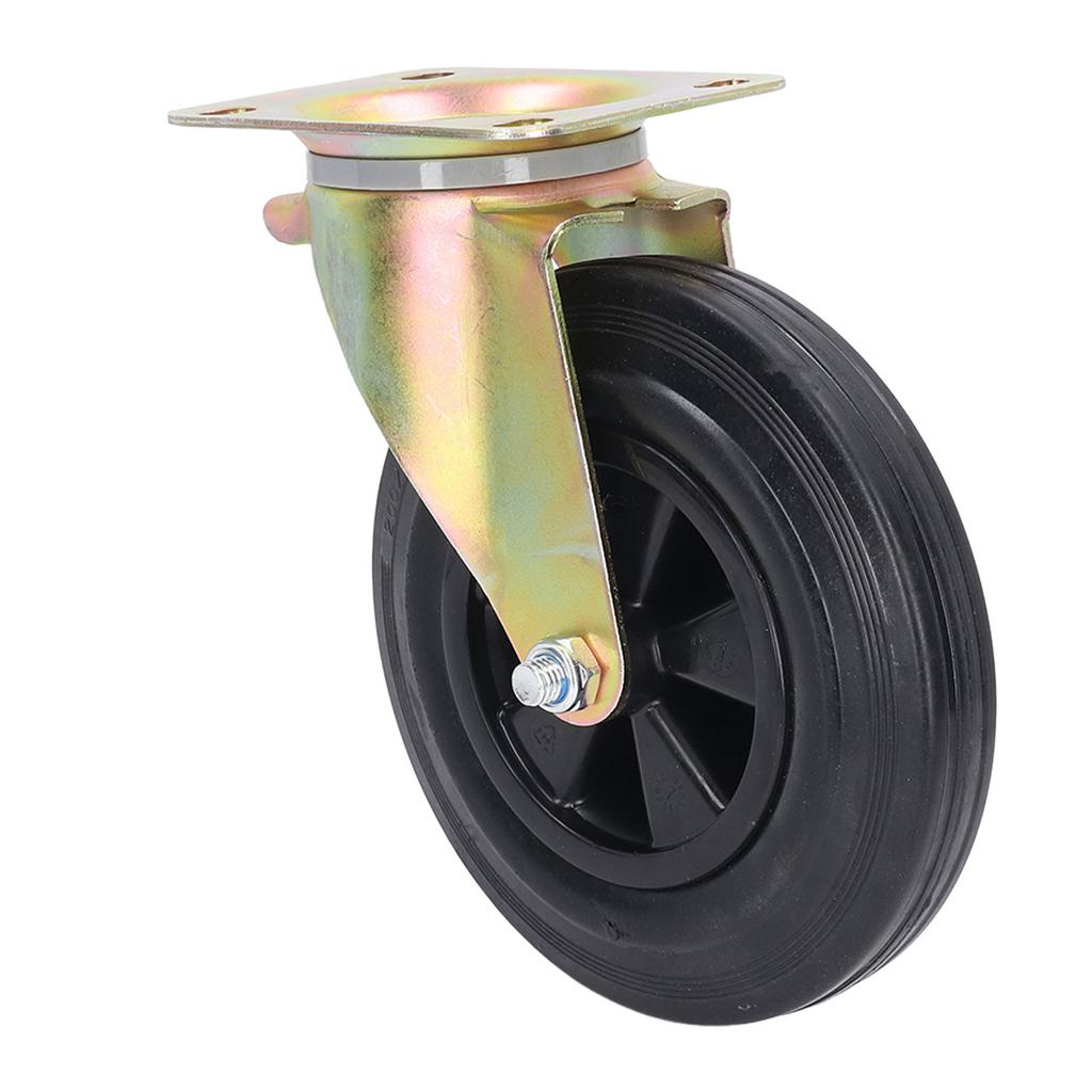 Caster Industrial Rubber No Noise Plate Swivel Caster Wheel Replacement for Cart Workbench 8inch 440lbs
