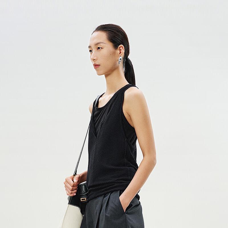 LESS 2025 Summer Slim-Fit Round Neck Knitted Top Set