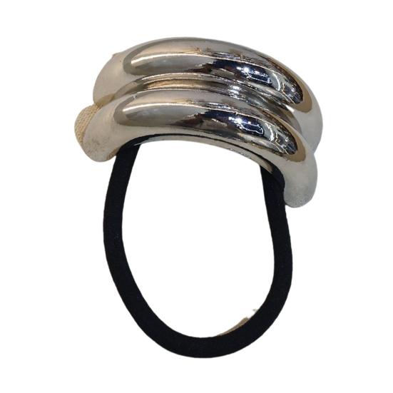 

Металлический декоративный ободок для волос, регулируемый эластичный браслет-манжета для волос с хвостиком, сплав, задняя часть головы D