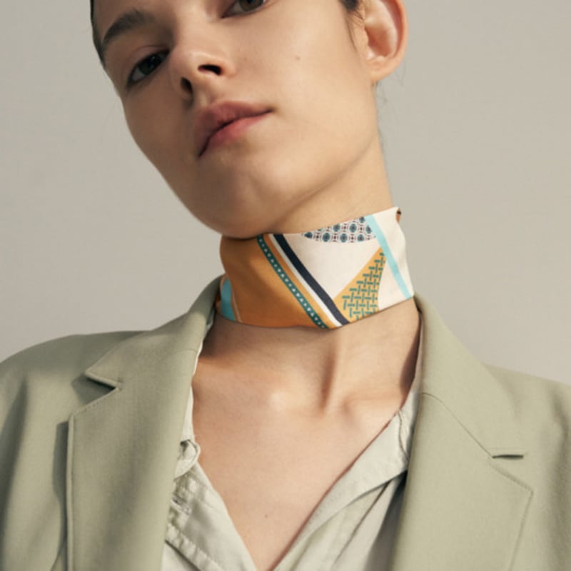 Saint Luxure Twilly Women's Tie Neck Scarf Tiered SL20FSTT2