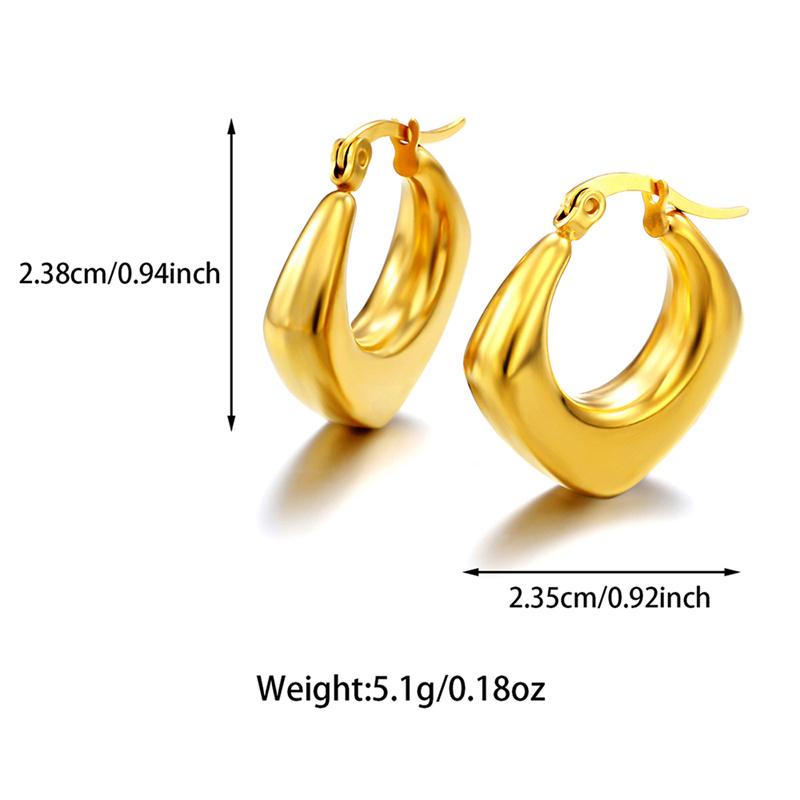 Atoztide Fashion Hollow Bamboo Hoop Earrings for Women Stainless Steel Jewelry Beads Ear Loop Threaded Earrings Mothers Day Gift