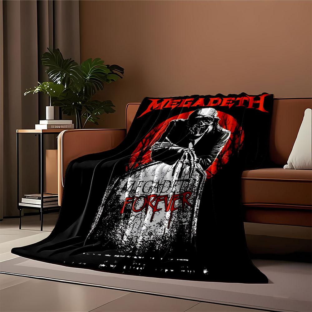Megadeth Skull Grave Design for All Seasons Blanket Lunch Break Throw Gift