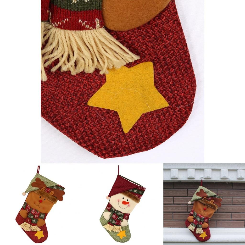 Christmas Stocking Handmade Nonwoven Santa Sock For Party Decor Gift For Friends