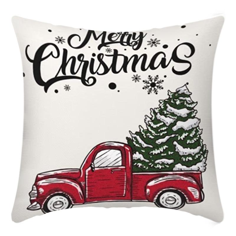 New Christmas Santa Claus Pillowcase Home Sofa Cushion Car Cushion Cartoon Christmas Pillowcase