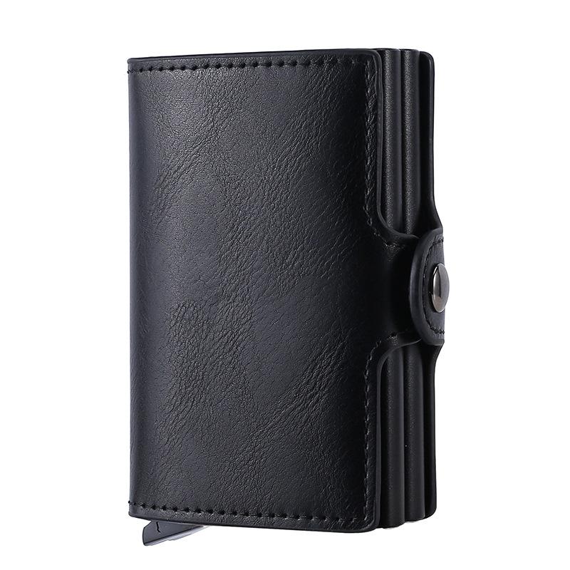 

Men s Anti-Theft Carbon Fiber Wallet - RFID Blocking Metal Card Case with Hasp, Holds 12 Cards (Business & Travel)
