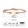 Roségoldenes Herzförmiges Titanarmband mit geflochtenem Edelstahl-Kabeldraht