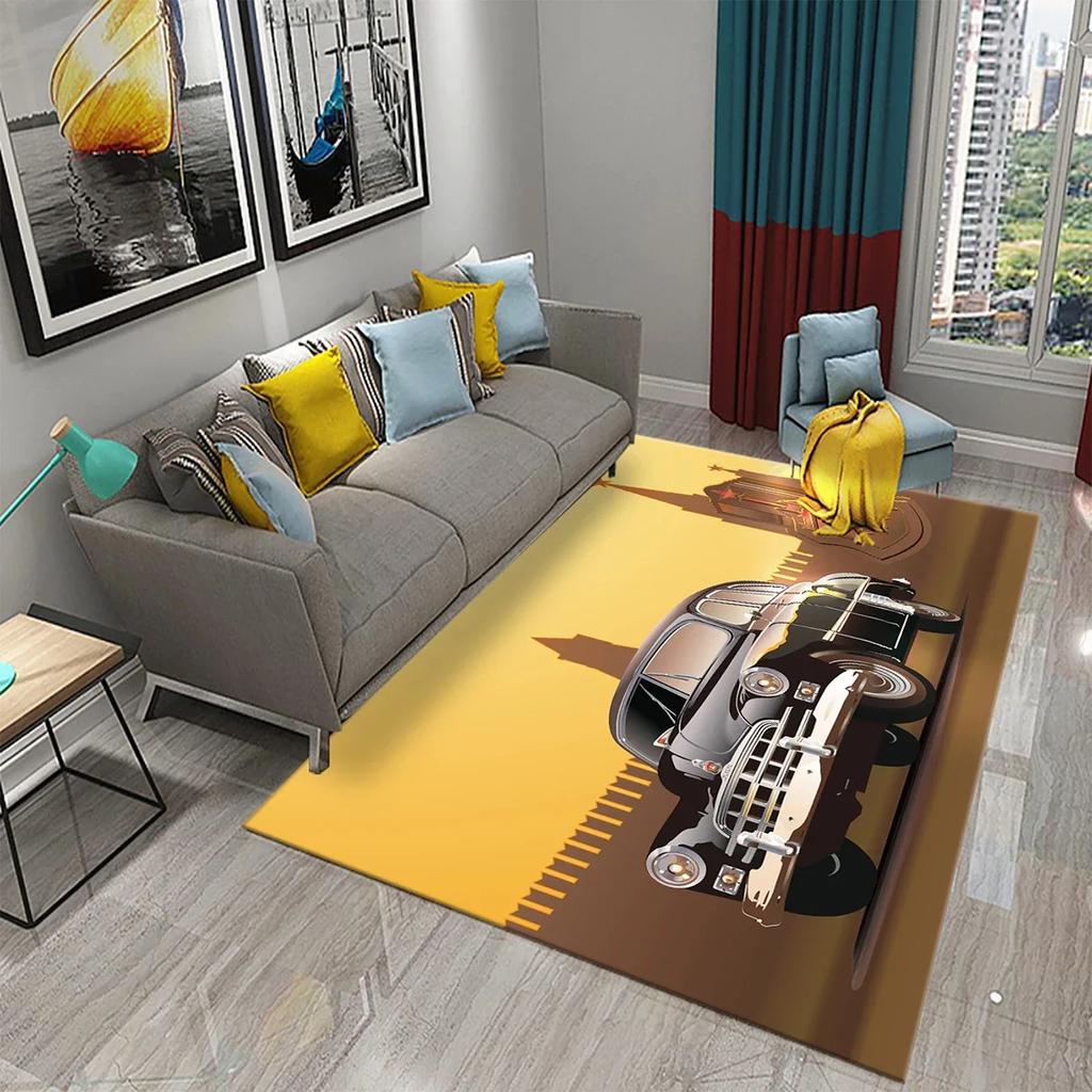 Classic Retro Poster Carpet for Living Room Bedroom Mat Home Decor Childrens Room Floor Rug Bathroom Mat Doormat Entrance Carpet