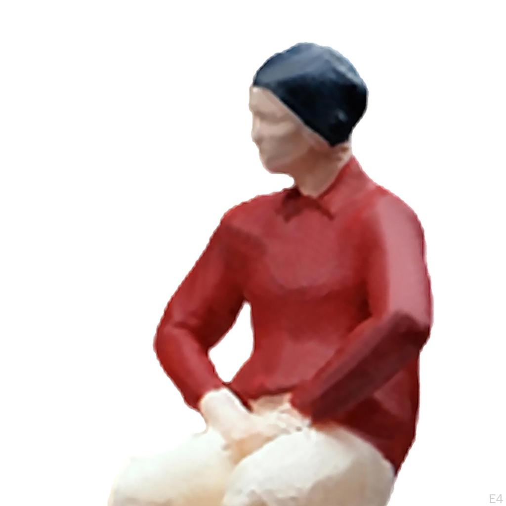 1/64 Diorama Figure Doll Toy, Resin Handpainted Old Lady Miniature Model, for Photo Props Model