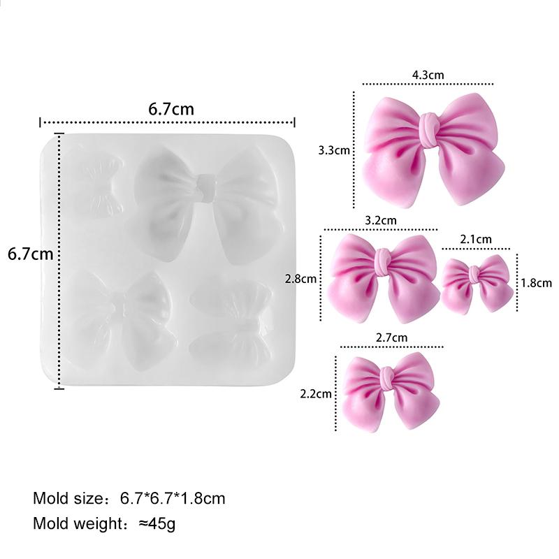 Handmade Aroma Candle Plaster Silicone Mold Bow Tie Epoxy Resin Ornament Mould DIY Butterfly Form Candy Baking Mold