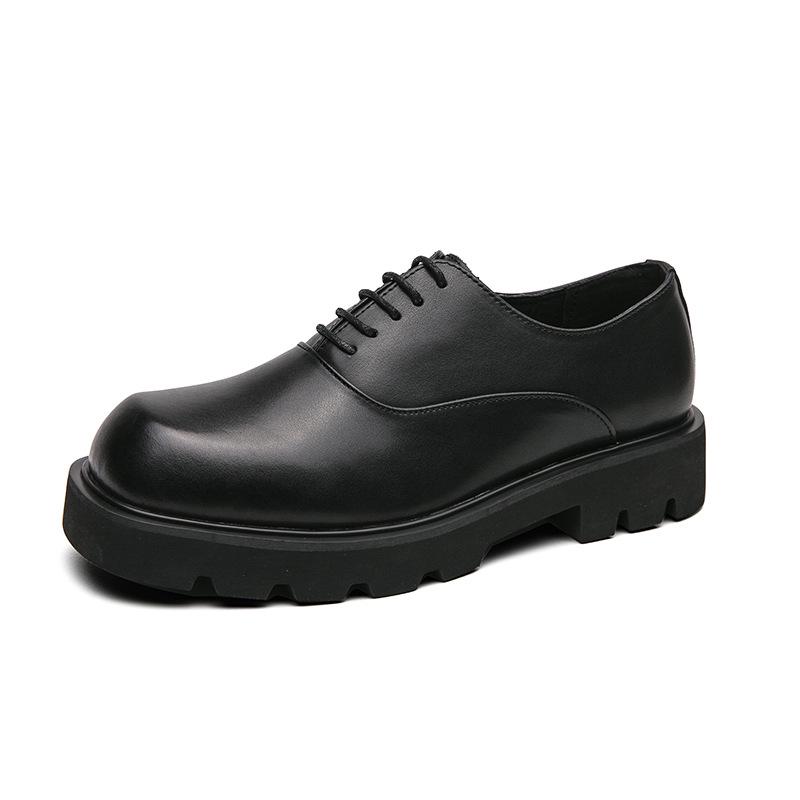 Men s Glossy Thick Sole Height-Boosting Leather Shoes – Spring/Autumn Style EU 40 матовый черный