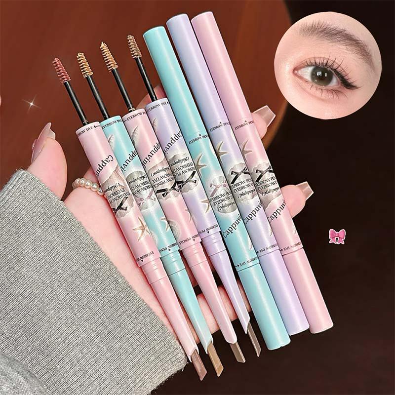 Cappuvini 3D Eyebrow Dye Cream Gray Brown Double Head Eyebrow Pencil Long Lasting Waterproof Eye Brow Pen Tint Mascara Enhance