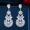 E0318 Hipster Earrings Needle Color Flower Zircon Earrings Earrings Pendant