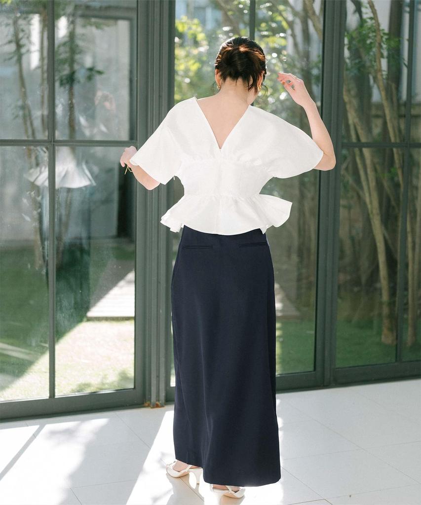 Yours Deep Cropped Ruffle Top BFXN2132 Medium White V-Neck Women's