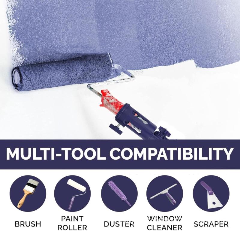 Multiple Angle Painting Tool Paint Brush Extender For Wall And Ceiling Extendable Brush Holder Reduces Arm Fatigue