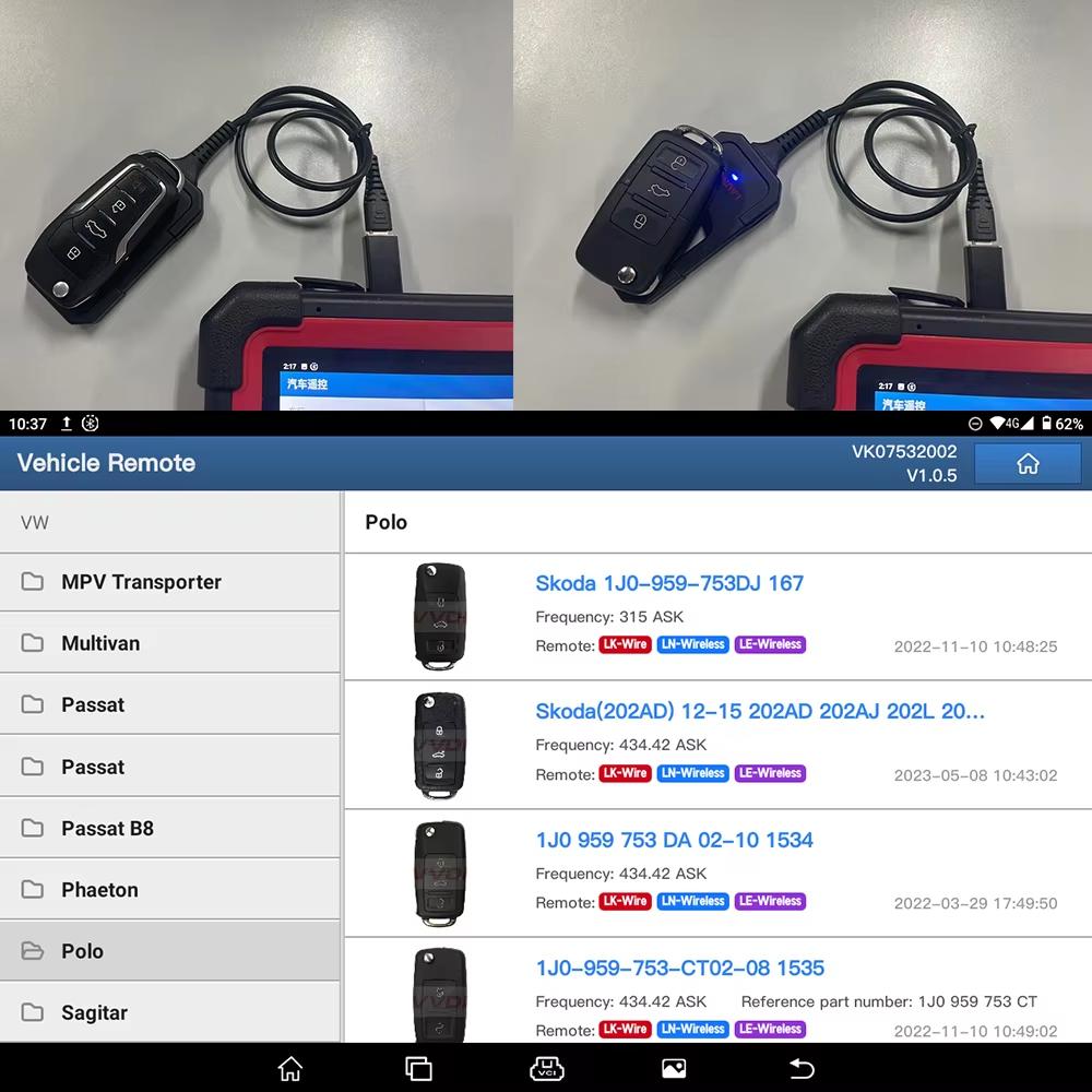 Autosleutel Programmeur LAUNCH X431 Sleutel Programmeur X 4 Sleutels Set IMMO Programmeertools Werkt met X431 PAD V/ IMMO ELITE/IMMO PLUS /PROG 3