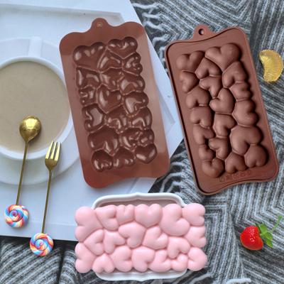 Silikon Çikolata Kalıpları Kolay Çıkarılabilir Kalp Dokuları DIY Çikolata Barları için Bar Kalıpları Keto Bombaları Enerji Protein Barları