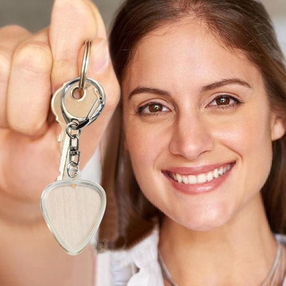 Heart Shaped Guitar Pick Collection Box Transparent Picks Size Case Guitar Pick Keyring Clear Holder Pick Organizer