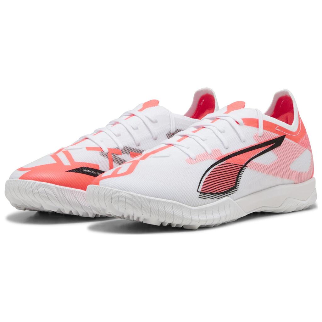 Puma Ultra 5 Match Comfortable Versatile TT (Rubber Studs) Durable Soccer Shoes Unisex Soccer Shoes White Black Red 108351-01