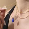 Morandi Color Oval Enamel Drop Pendant Necklace, Simple & Elegant Clavicle Layer, Stainless Steel Chain, Non-Fading.