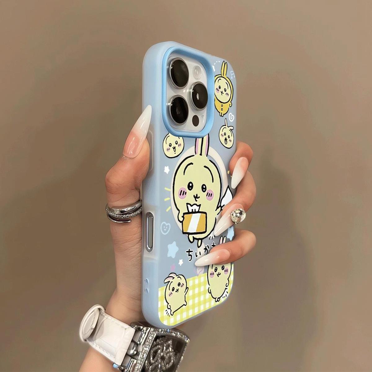 

Cartoon High-end Magnetic Jelly Two-in-one Mobile Phone Case for Apple 16pro Simple Anti-fall Magnetic Mobile Phone Protective Case For iphone 17PROMAX