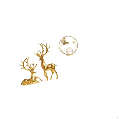 Elegant Resin Deer And Crystal Ball Figurine Collection for Living Room Bedroom Office Hallway