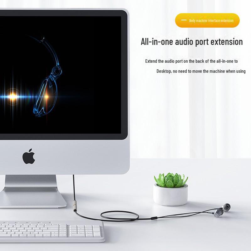 Biaz 3.5mm Male To Female Headphone Extension Cable with Microphone Support, 1m, 4-Pin.