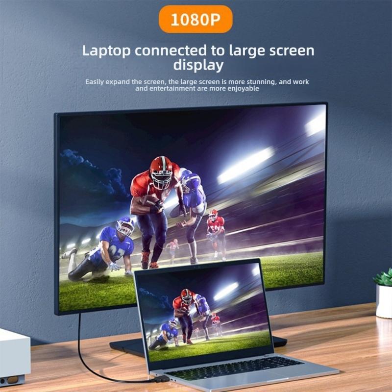 Universal HDTV VGA Converters Cord Plugs And Play Video Output For PC Laptop Gaming Consoles