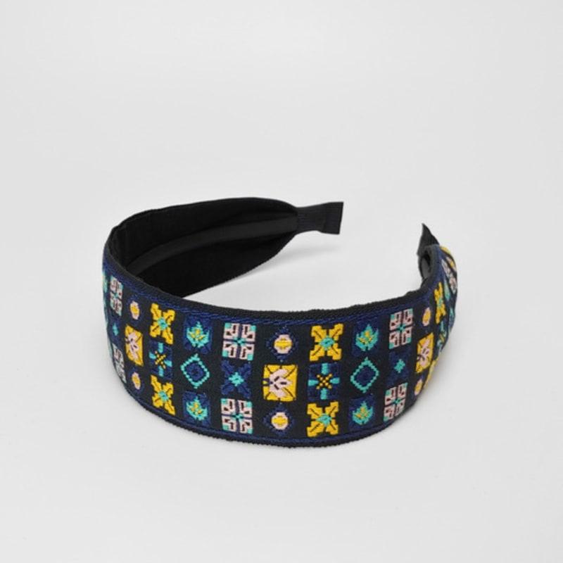 LALA Geometric Diamond Ethnic Hairband P-Blue