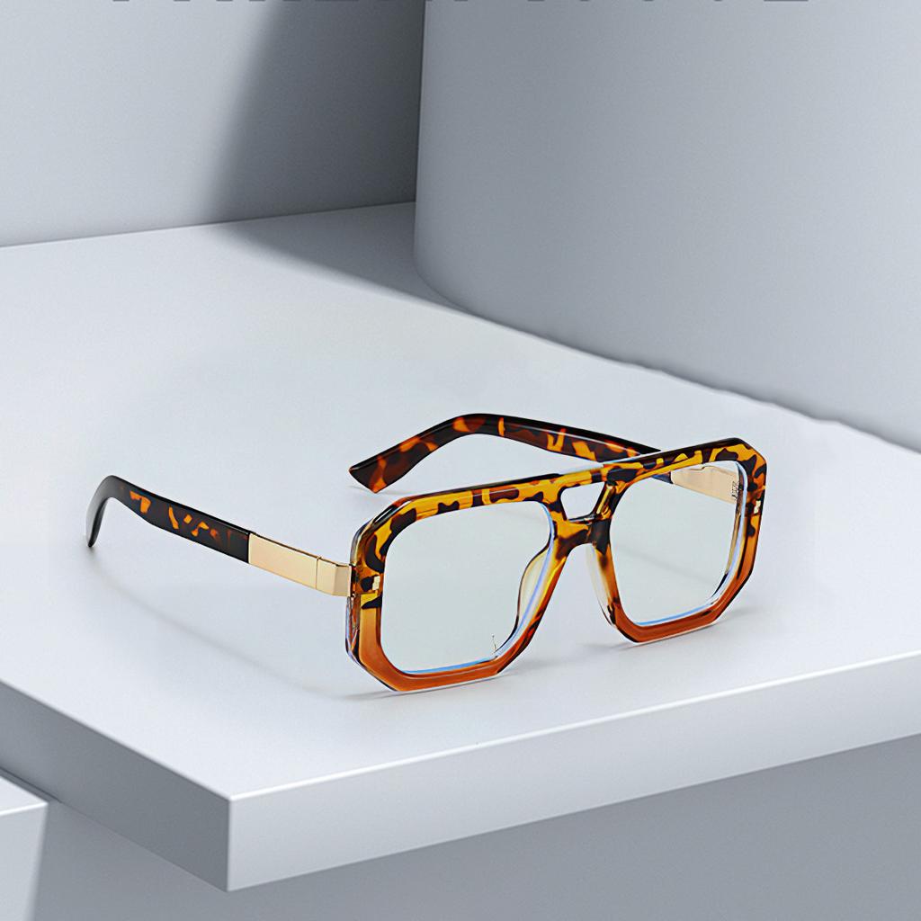 New In 2024 Black Square  Anti Blue Light Glasses with Gold Lines Outlining Anti Blue Light Fashion Accessories Eye Glasses Men