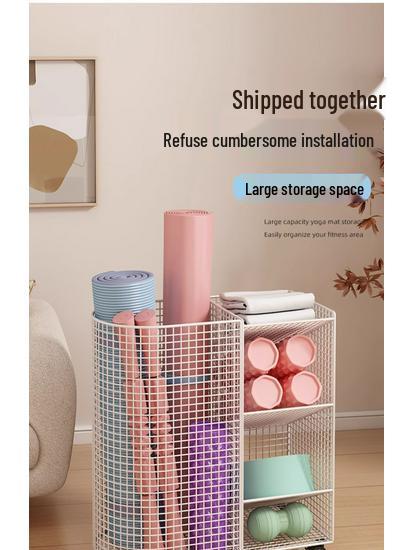 Estante de Chão para Armazenamento de Basquete e Prateleira de Brinquedos para Equipamentos Esportivos e Tapetes de Yoga