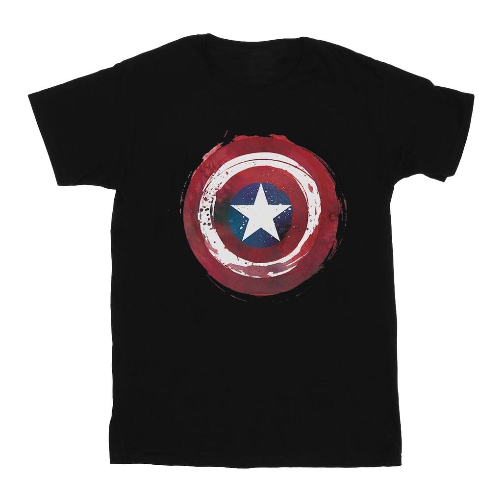 Marvel Herren Captain America Splatter Schild T-Shirt