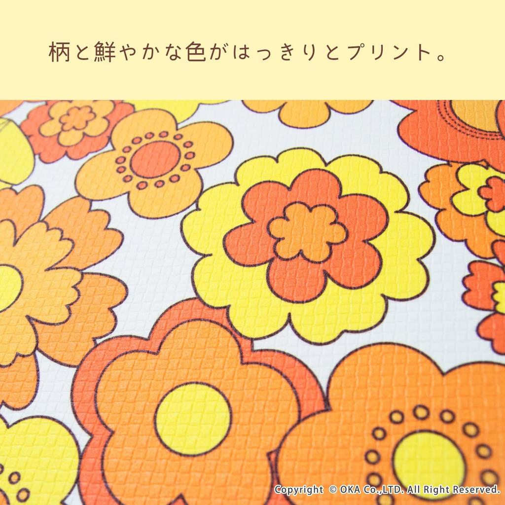 Oka Luance Kitchen 45cm x Orange Soft PVC No Washing (OKA) Mat, Approx. 180cm, (Showa Retro, Wipeable, Vinyl, Required)