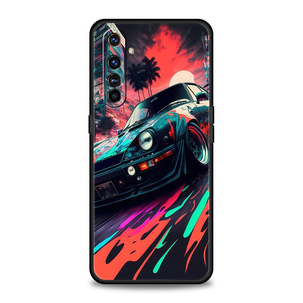 For Realme 10 9 8 5G 7 6 GT2 Pro Plus 9i 8i C21 C11 C25 C35 Sports Car JDM Tokyo Drift Phone Case For Realme GT Neo 2 3 3T Cover