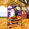 Festive Halloween Double-Sided Garden Flag: , Double-Sided Outdoor Home Decoration, Pumpkin Design, Cute Ghost and Cat, Perfect for Rural Farmhouse, N