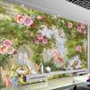 Mural Wallpaper Waterproof European Oil Painting Garden Beautiful Pastoral Flowers Wall Painting Home Decor Fresco