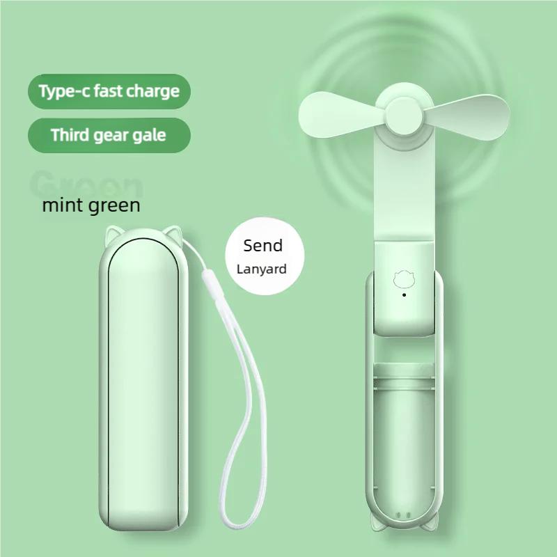 

Крючок дизайнерский Портативный вентилятор Мини ручной вентилятор Уникальный дизайн Портативный персональный ручной вентилятор USB Перезаряжаемый с мощным турбо-ветром зелёный