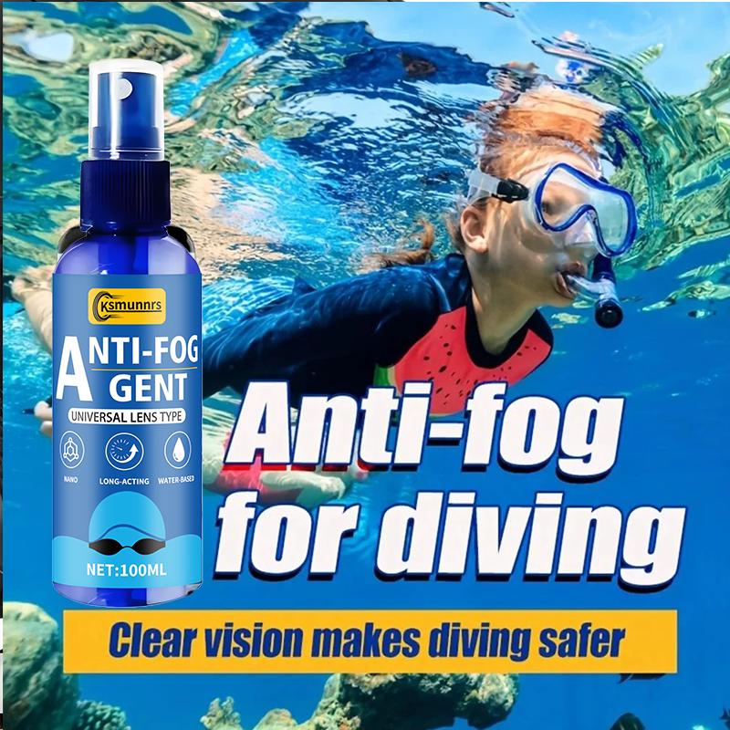 100ML Goggles Anti-Fog Spray - Long Lasting Clarity, Fog Prevention for Swimming, Diving - Safe for Contacts, Athletes