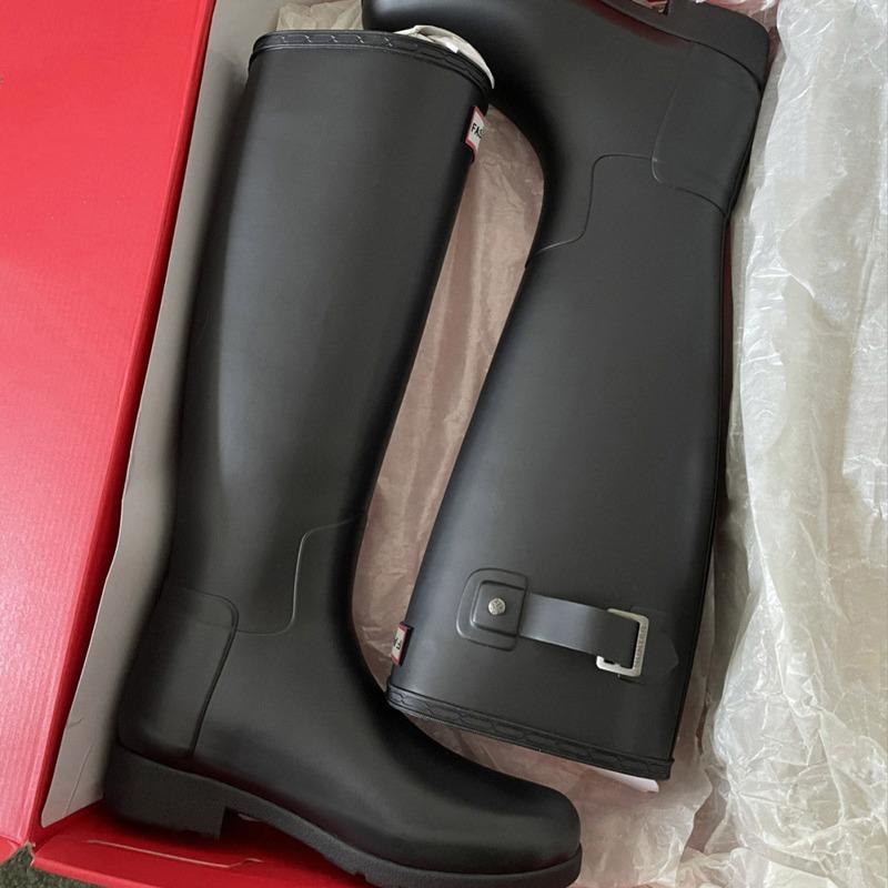Cowhide version~ high boots new leather belt buckle thick-soled boots women's winter knee boots knight boots long boots