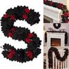 Gothic Style Halloween Maple Leaf Rose Vine Lifelike Artificial Plant  Christmas Decor