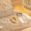 New Ins Style Personalized Horseshoe Pendant Stainless Steel Necklace Women'S All-Match High-Grade U-Shaped Necklace
