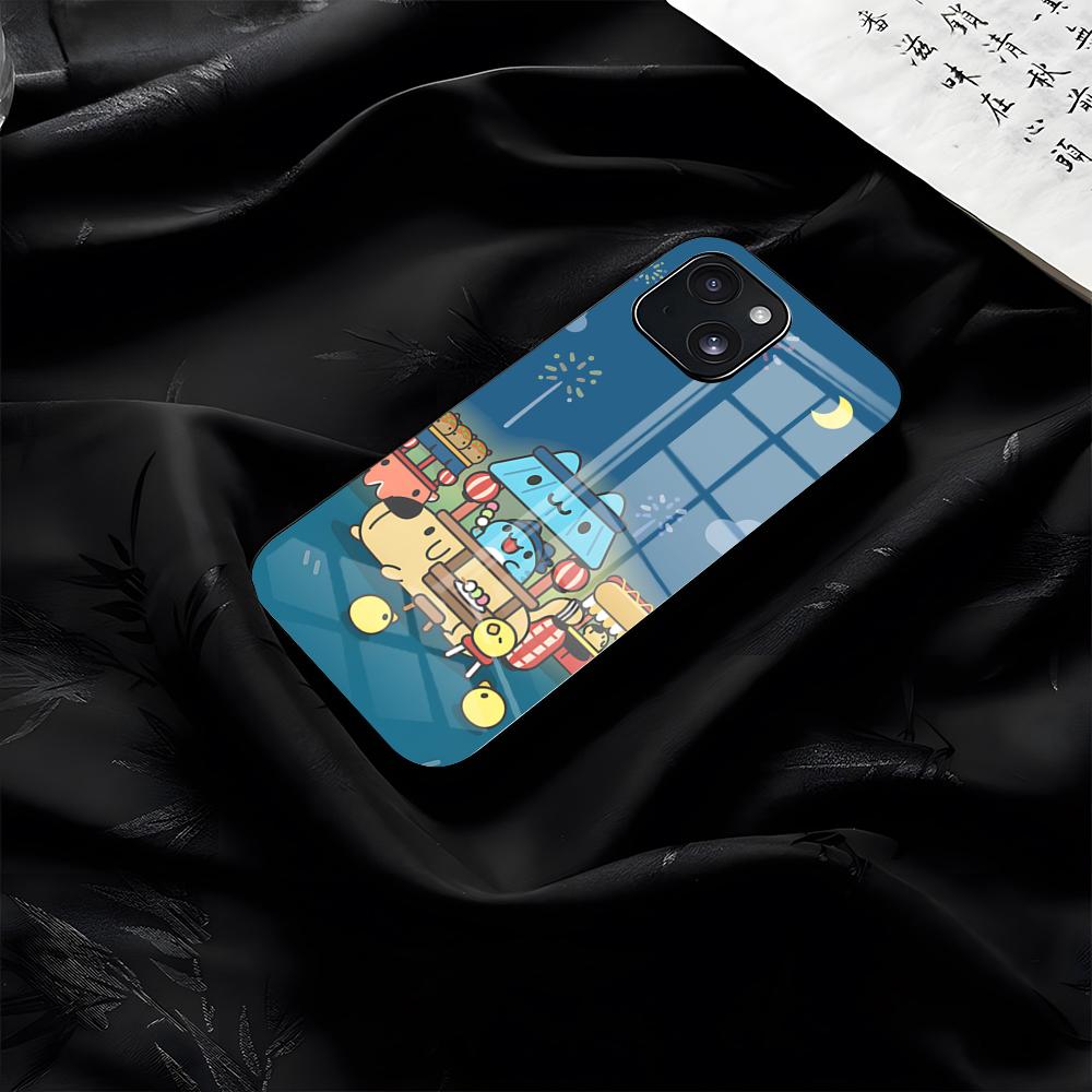 CUTE B-Bugcat Capoo Phone Case For IPhone 17 Pro Max 16 15 14 Pro Max 13 11 Plus Glass Cover