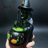 Gothic Home Decor for Halloween Witch Cauldron Lamp Figurine, Resin Scary Witches Lighted-Up Glowing Pot Figurine Cauldron, Festival Supplies